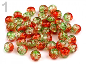 Skleněné korálky praskačky dvoubarevné Ø6 mm