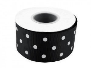 Rypsová stuha s puntíky šíře 50 mm