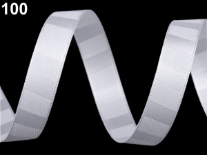 Atlasová stuha oboulící s pruhy šíře 15 mm