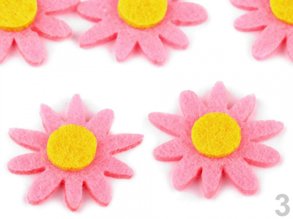 Filcový květ Ø30 mm slunečnice, kopretina