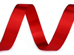 Atlasová stuha oboulící s pruhy šíře 15 mm