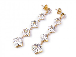 Náušnice s broušenými kameny z nerezové oceli