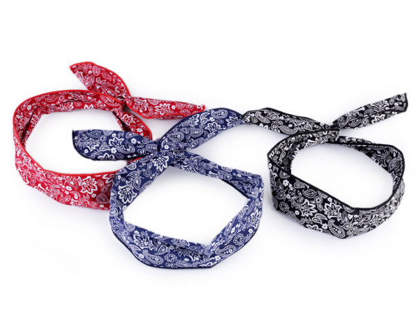 Látková čelenka / ozdoba do vlasů s drátem