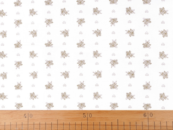 Bavlněný satén růže srdce