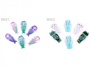 Sponka do vlasů pukačka medvěd, žába, kočka, mořská panna