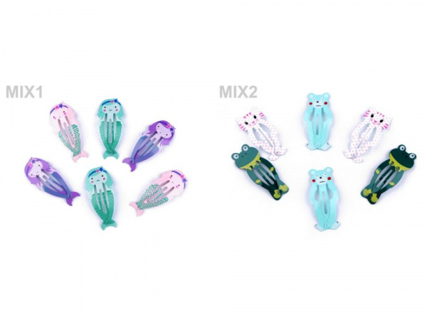 Sponka do vlasů pukačka medvěd, žába, kočka, mořská panna