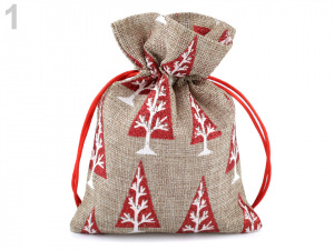 Dárkový vánoční pytlík 13x18 cm imitace juty