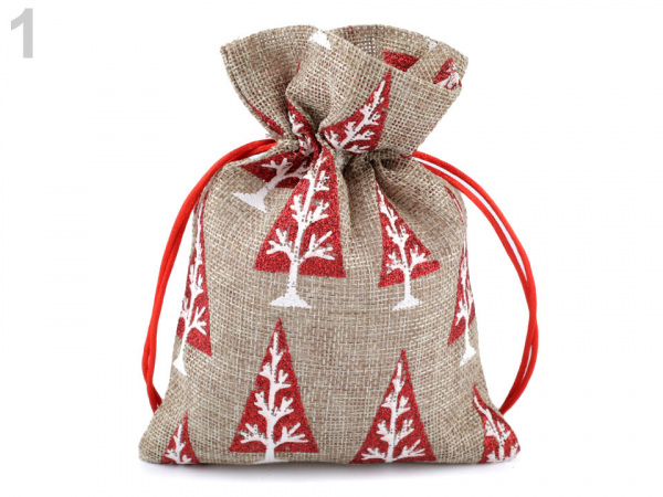 Dárkový vánoční pytlík 13x18 cm imitace juty