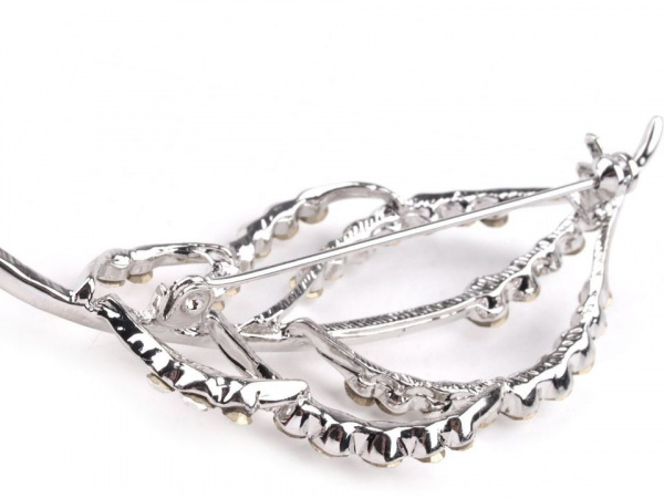 Brož list s broušenými kamínky