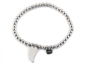 Náramek z nerezové oceli s andělským křídlem