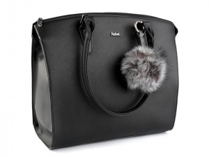 Kožešinová bambule na kabelku s karabinou