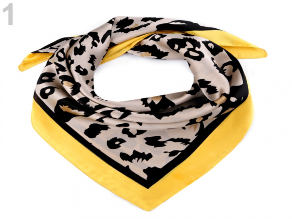 Saténový šátek leopard 70x70 cm