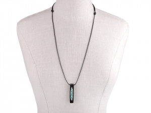 Designový náhrdelník se dřevem a tyrkenitem