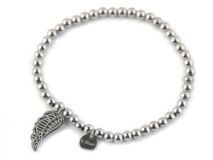 Náramek z nerezové oceli s andělským křídlem