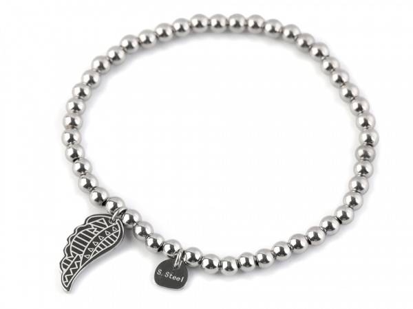 Náramek z nerezové oceli s andělským křídlem