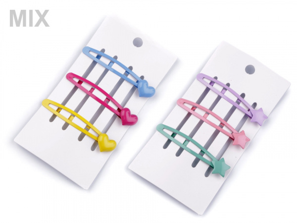 Sponka do vlasů pukačka srdce, hvězda