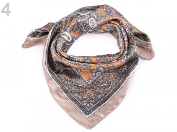 Saténový šátek paisley 60x60 cm