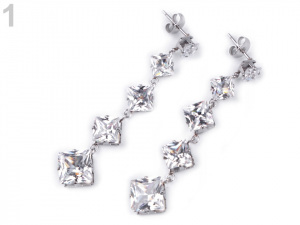 Náušnice s broušenými kameny z nerezové oceli