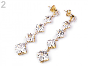 Náušnice s broušenými kameny z nerezové oceli