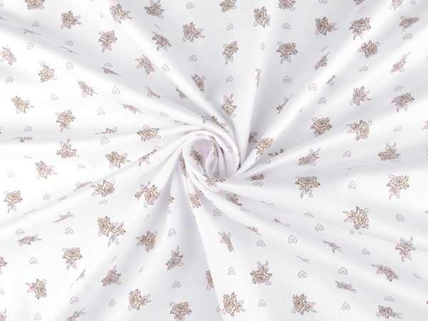 Bavlněný satén růže srdce