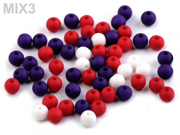 Plastové korálky matné Ø6 mm