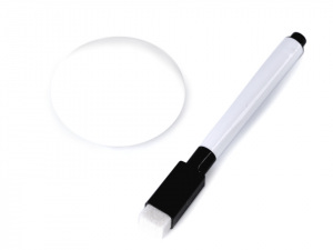 Stíratelná placka / odznak Ø5,5 cm s popisovačem