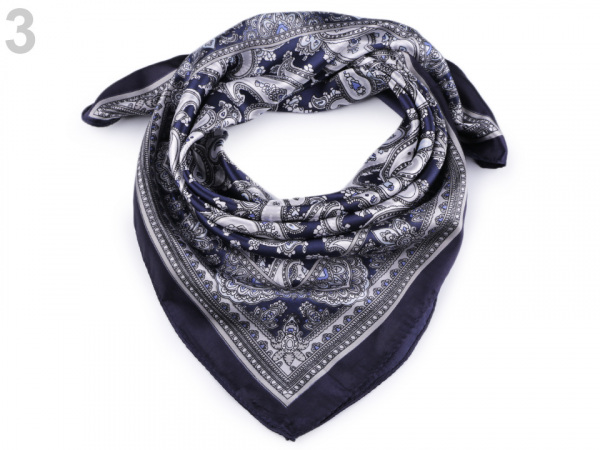 Saténový šátek paisley 60x60 cm