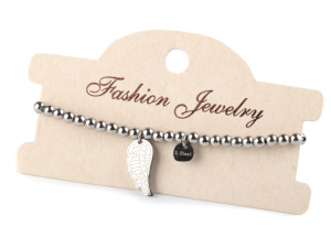 Náramek z nerezové oceli s andělským křídlem