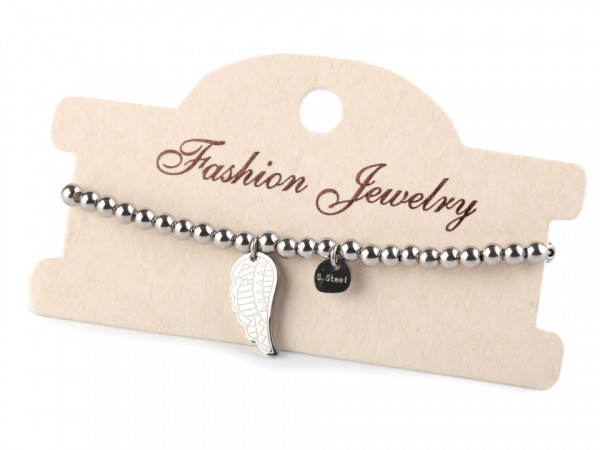 Náramek z nerezové oceli s andělským křídlem