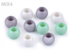 Plastové korálky s velkým průvlekem 11x14 mm