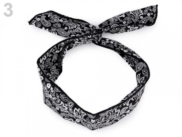 Látková čelenka / ozdoba do vlasů s drátem