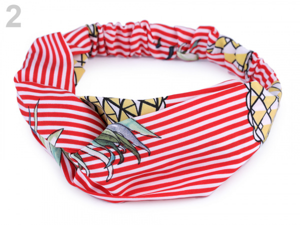 Látková čelenka pin-up překřížená