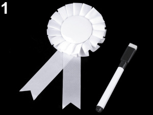 Párty brož / odznak Ø8 cm s popisovačem