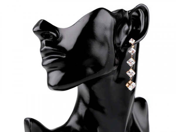 Náušnice s broušenými kameny z nerezové oceli