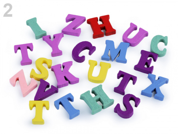 Dřevěná písmena abecedy, čísla 15 mm