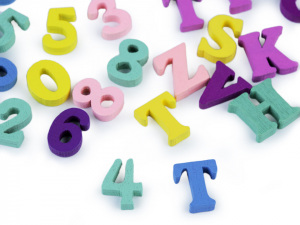 Dřevěná písmena abecedy, čísla 15 mm