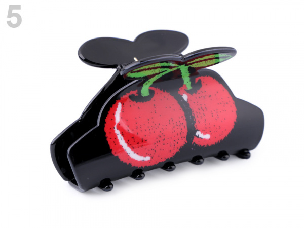 Skřipec do vlasů růže, mašle, pusa, jahoda, třešně