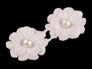 Textilní květ Ø26 mm s perlou
