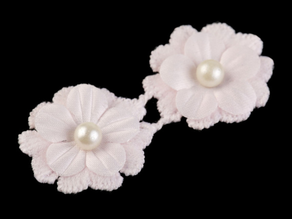 Textilní květ Ø26 mm s perlou