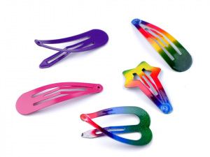 Sponka do vlasů pukačka duha, hvězda, srdce