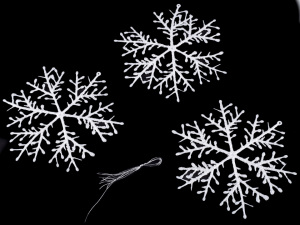 Vločka s glitry k zavěšení Ø14,5 cm větší