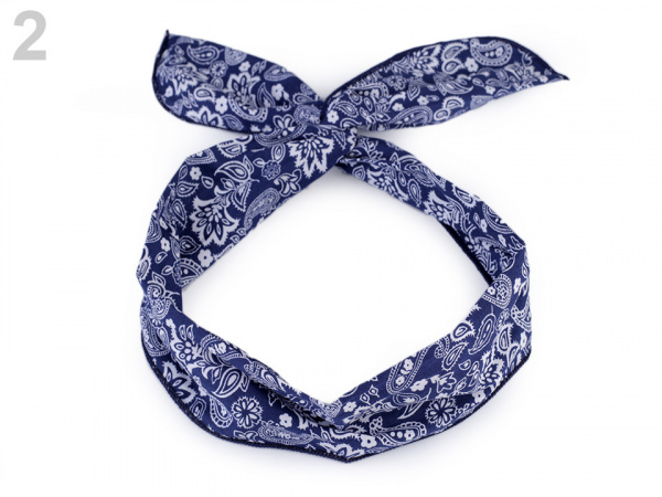 Látková čelenka / ozdoba do vlasů s drátem