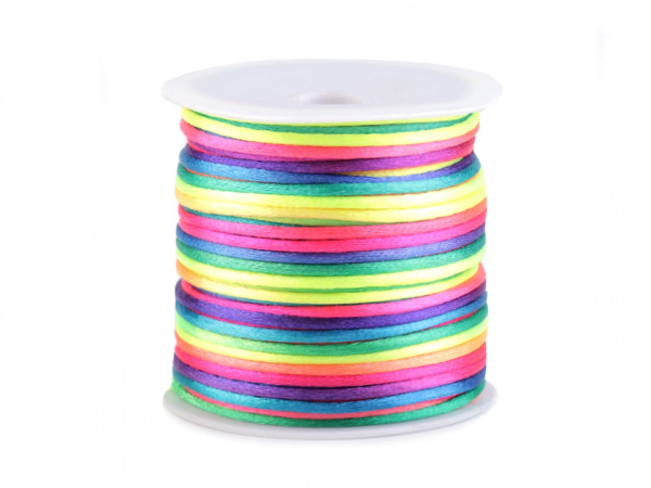 Saténová šňůra duhovaná Ø2 mm