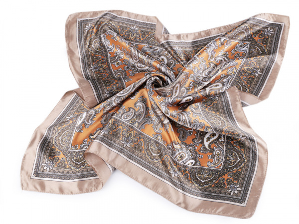 Saténový šátek paisley 60x60 cm