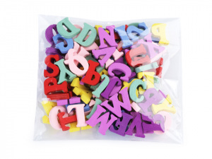 Dřevěná písmena abecedy, čísla 15 mm