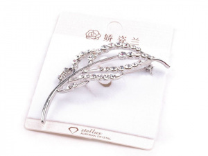 Brož list s broušenými kamínky