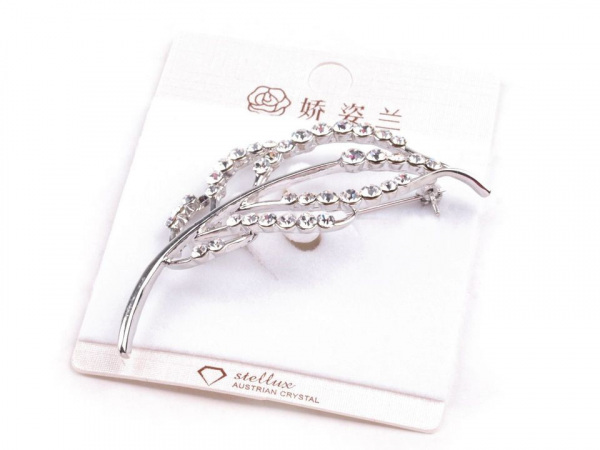 Brož list s broušenými kamínky