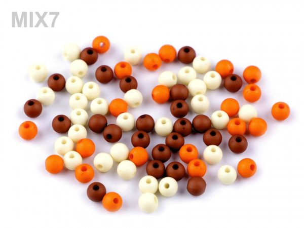 Plastové korálky matné Ø6 mm