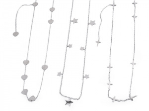 Náhrdelník z nerezové oceli srdce, hvězda, křížek