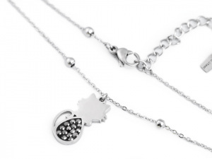 Náhrdelník z nerezové oceli kočka s broušenými kamínky